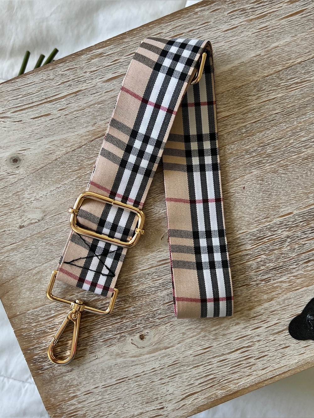 Tartan Check Print Fabric Purse Strap Replacement